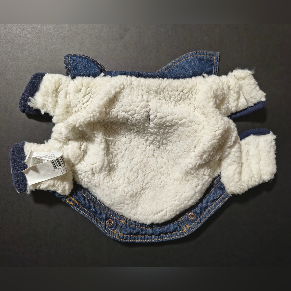 GF Pet Denim Dog Jacket Fleece-lined Denim Coat with Paw Logo XS - Picture 5 of 8
